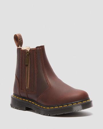 Women's Dr Martens 2976 DM's Wintergrip Zip Ankle Boots Brown | AU 23HAP